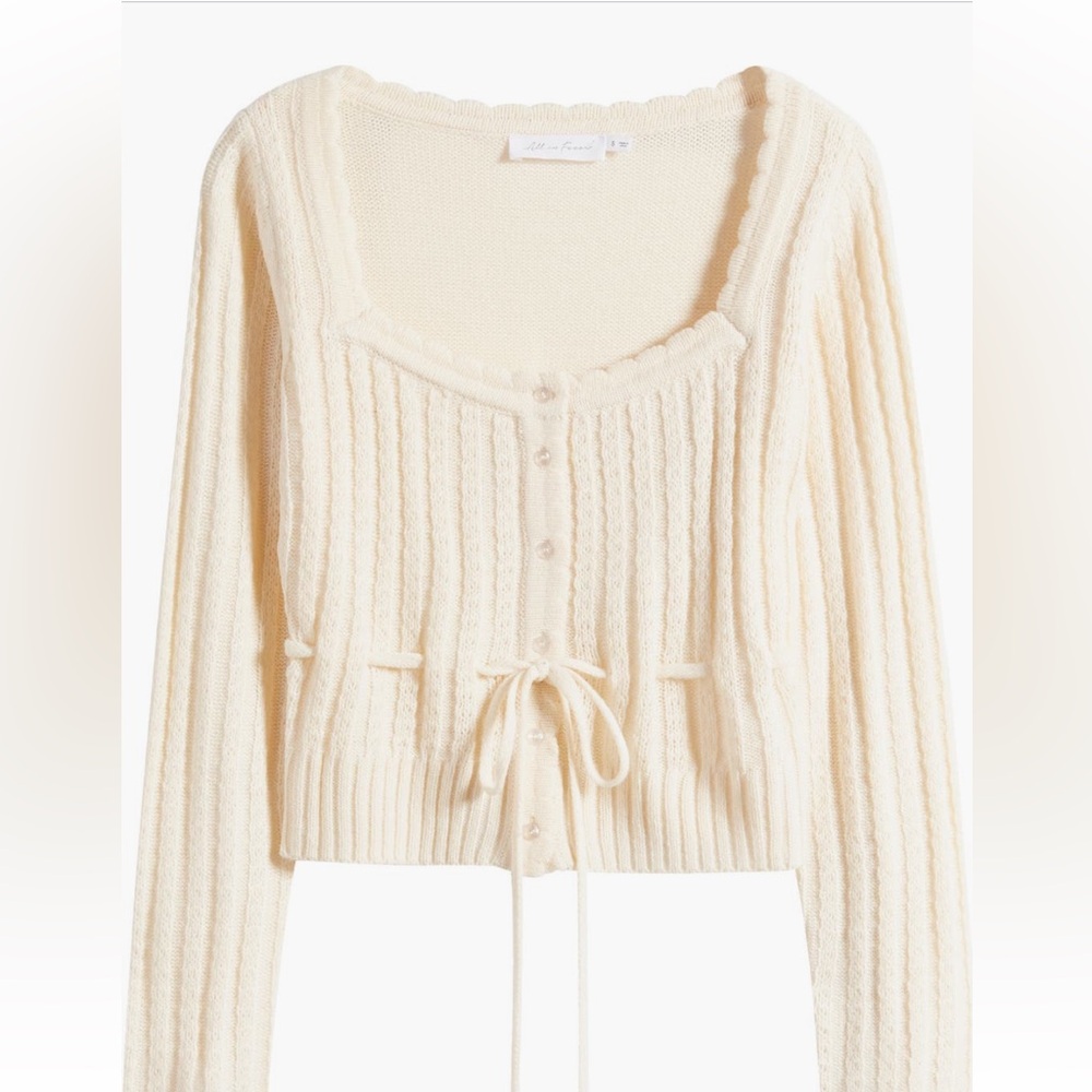 Nordstrom Ivory Button-Up Cardigan